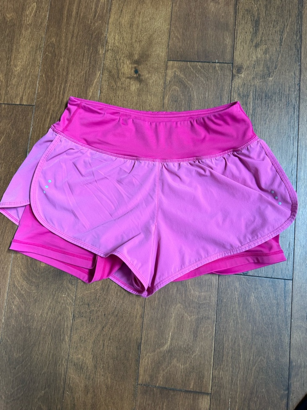 Women’s Hot Pink Layered Athletic Shorts